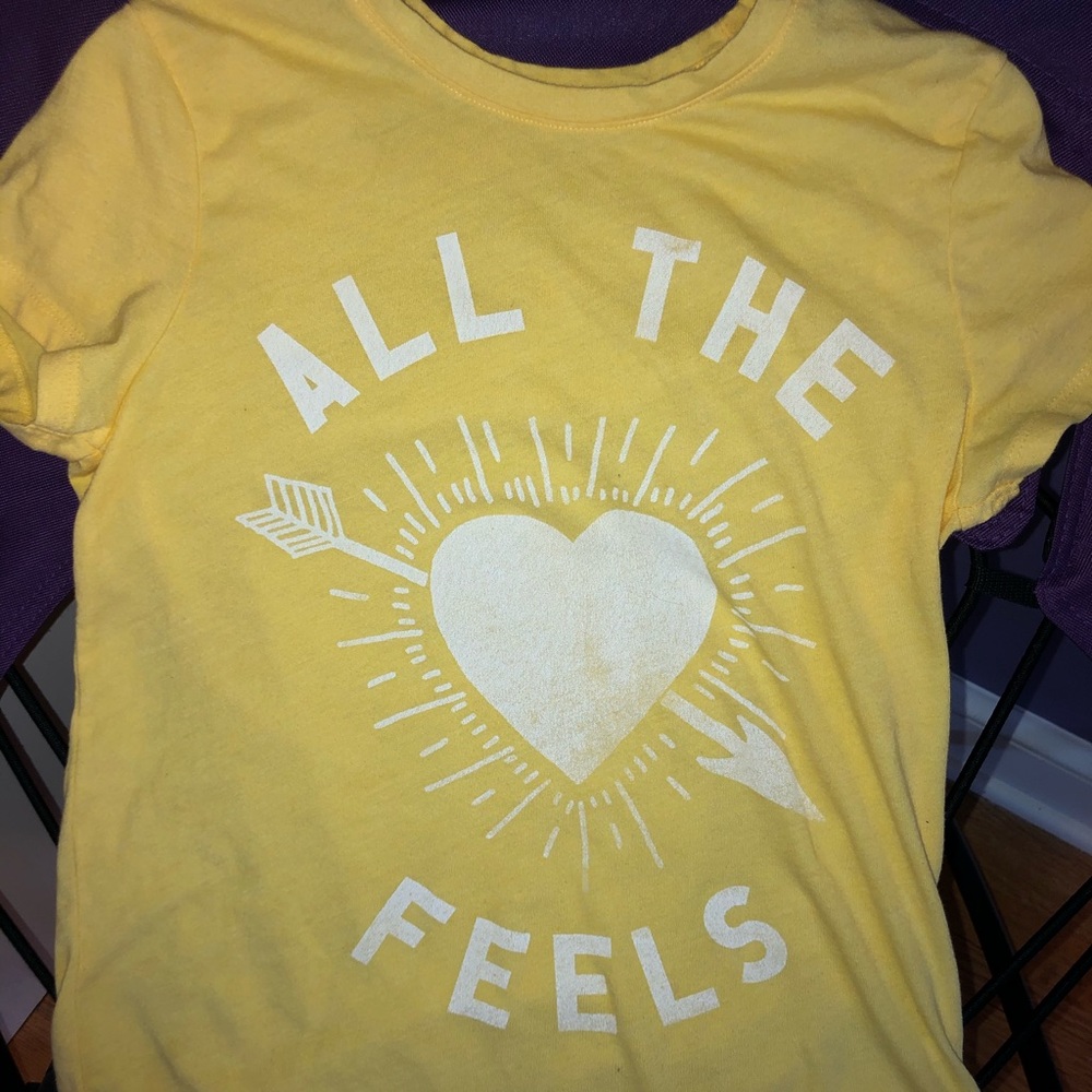 “All the feels” size 14 girls shirt